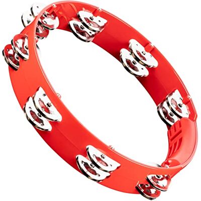 Meinl Percussion Headliner Tamburello, forma circolare palmare con telaio sintetico, non prodotto in Cina, sonagli a doppia fila, rosso, 10" () Meinl Percussion Headliner Tamburello, forma circolare palmare con telaio sintetico, non prodotto in Cina, sonagli a doppia fila, rosso, 10" ()