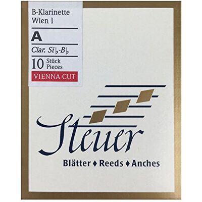 Steuer Ancia Bb-Clarinetto in Sib Solo White Line, Taglio viennese, 10 pcs, dimensione La Steuer Ancia Bb-Clarinetto in Sib Solo White Line, Taglio viennese, 10 pcs, dimensione La