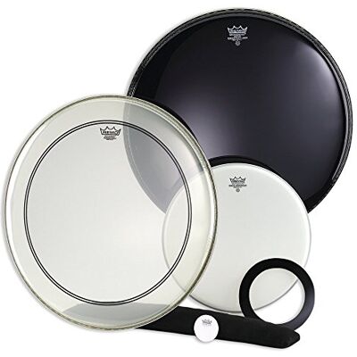 Remo Pelliccia per percussioni Ambassador/Powerstroke 3 ProPack (22" P3 Ebony, 22" P3 trasparente, 14" Ambassador bianco ruvido) PP-0340-P3 Remo Pelliccia per percussioni Ambassador/Powerstroke 3 ProPack (22" P3 Ebony, 22" P3 trasparente, 14" Ambassador bianco ruvido) PP-0340-P3