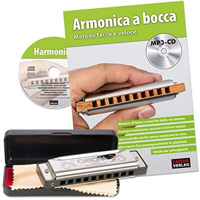 Cascha Armonica a bocca per principianti, set con scuola italiana, Special Blues Country Harmonica, con custodia, panno per la cura e manuale (lingua italiana non garantita) Cascha Armonica a bocca per principianti, set con scuola italiana, Special Blues Country Harmonica, con custodia, panno per la cura e manuale (lingua italiana non garantita)