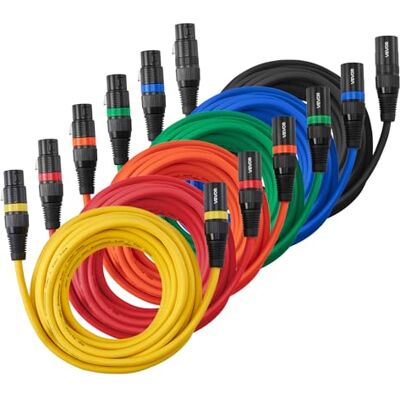 VEVOR Cavo Audio Cannon XLR da 6,1 m, 6 Pezzi, Cavi per Microfono DMX Bilanciati Schermati da Maschio a Femmina, Cavi a 3 Pin Placcati in Oro, per Illuminazione da Palco, Sistemi di Altoparlanti VEVOR Cavo Audio Cannon XLR da 6,1 m, 6 Pezzi, Cavi per Microfono DMX Bilanciati Schermati da Maschio a Femmina, Cavi a 3 Pin Placcati in Oro, per Illuminazione da Palco, Sistemi di Altoparlanti