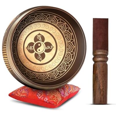 HIMALAYAN BAZAAR Juego de cuencos tibetanos, fácil de jugar, auténtico, hecho a mano, para meditación, sonido, chakra, curación de yoga, por HIMALAYAN BAZAAR Juego de cuencos tibetanos, fácil de jugar, auténtico, hecho a mano, para meditación, sonido, chakra, curación de yoga, por