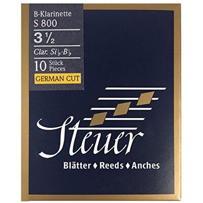 Steuer Ancia Bb-Clarinetto in Sib Blue Line S800, Taglio tedesco, 10 pcs, dimensione 3 1/2 Steuer Ancia Bb-Clarinetto in Sib Blue Line S800, Taglio tedesco, 10 pcs, dimensione 3 1/2