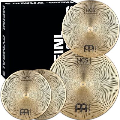 Meinl Percussion Meinl Cymbals HCS Set completo di piatti da allenamento con volume silenzioso per batteria, in lega di ottone resistente a basso rumore e tono musicale, 2 anni di garanzia Meinl Percussion Meinl Cymbals HCS Set completo di piatti da allenamento con volume silenzioso per batteria, in lega di ottone resistente a basso rumore e tono musicale, 2 anni di garanzia