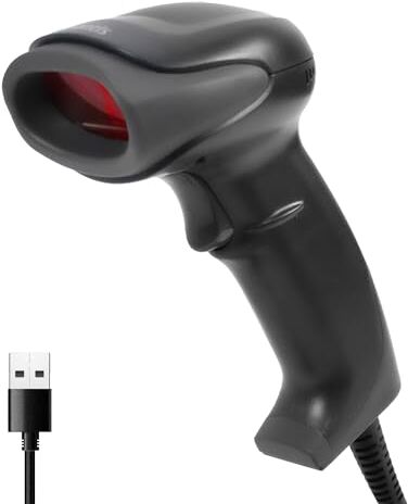 Atlantis A08-LD1830-2D Lettore Codici a Barre Barcode reader scanner 1D e 2D Ottico (648x488), 270 scansioni sec, legge da smartphone, codice farmaceutico, collegamento USB, guida rapida.