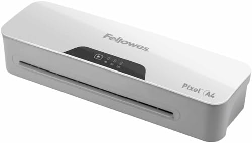 Fellowes plastificatrice Pixel A4, 125 micron, per casa e ufficio, tecnologia antiinceppamento, con 10 pouches gratis