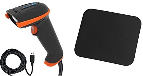 Tera 1D Laser Wired Barcode Scanner Lettore di Codici a Barre USB 2.0 Cablata Palmare Handheld Plug & Play, L5100Y & LogiLink ID0096 tappetino per mouse 3 x 220 x 250 mm nero