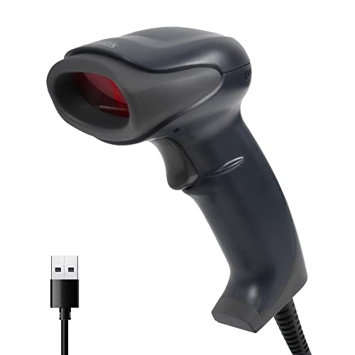 Atlantis A08-LN1200 Lettore Codici a Barre Barcode reader scanner 1D Ottico ad alta risoluzione 2500 pix, 270 scansioni sec, legge da smartphone, codice farmaceutico, collegamento USB, guida rapida.