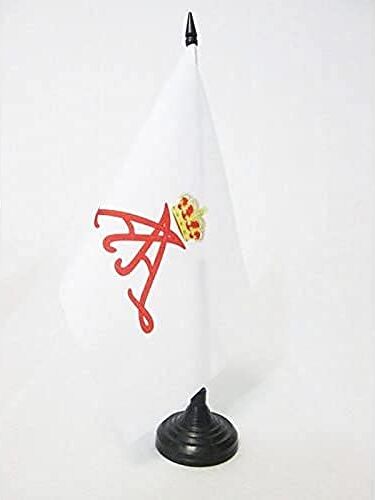 AZ FLAG Bandiera da Tavolo STENDARDO del Principe Alberto II di Monaco 21x14cm Piccola BANDIERINA del Principato di Monaco 14 x 21 cm