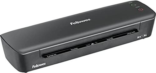 Fellowes Plastificatrice  Arc A4, per laminazione a caldo di buste fino a 80 micron, leva antiinceppamento, hobby creativi, 30 cm/min, 4570001