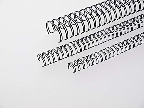 Renz One Pitch Wire elementi per rilegatura, 2: 1 divisione, 23 passanti, diametro 8 mm, 5/40,6 cm black, 100 Pezzi