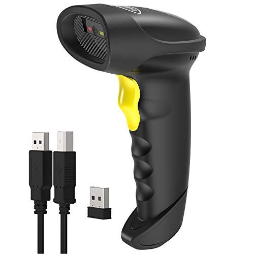 Inateck Barcode Scanner 2D Bluetooth, Wireless QR Code Scanner, 2D Imager mit 2000 mAh Akku, 1 Ladung 30 Tagen Dauerbetrieb, BCST-50