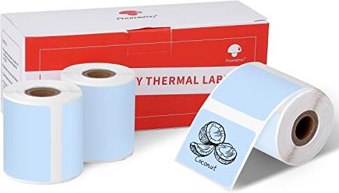 Phomemo 3 Rollen  1.57 "x1.18" (40x30mm) Blau selbstklebende Thermodirekt-Etiketten, Thermo-Etikettenpapier für  M110/M120/M220/M200/M221 Etikettendrucker, für Barcode, Adresse, Preis etc