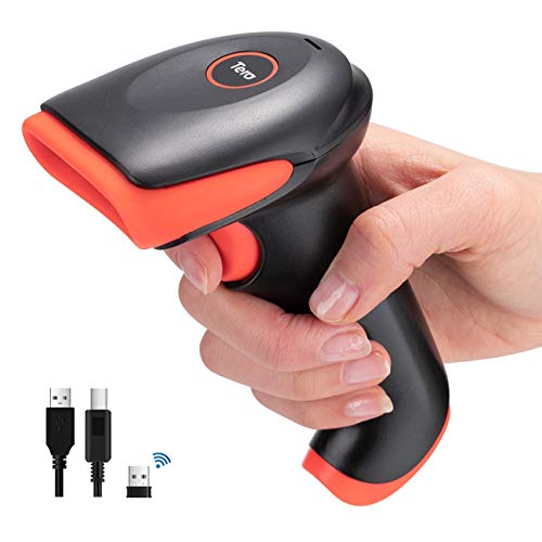 Tera Bluetooth lettore di codici a barre 2D QR 1D Barcode Scanner 3 in 1 Cavo senza fili 2.4 GHz/Bluetooth/USB Scanner di codici a barre Scansione veloce e accurata