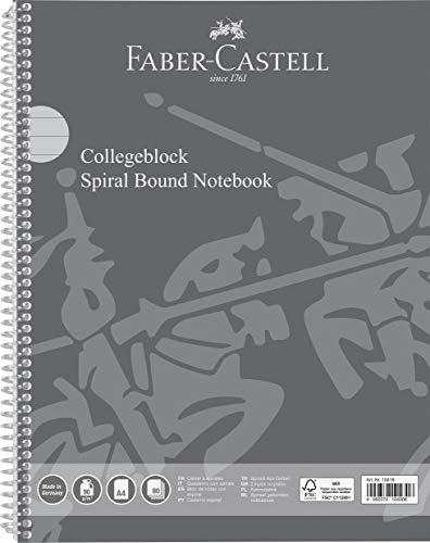 Faber-Castell Faber Castell  Quaderno DIN A4, 80 fogli / 90 g/m², certificato FSC, carta senza pasta di legno, Made in Germany, a righe, bordo su entrambi i lati, 1 pezzo
