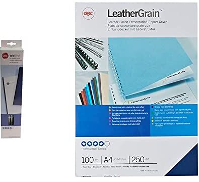 GBC Pettini Desktop Velobinder 45Mm 25Pz Nero A9741635 & Copertine Leathergrain 100Pz Blu Scuro Ce040029