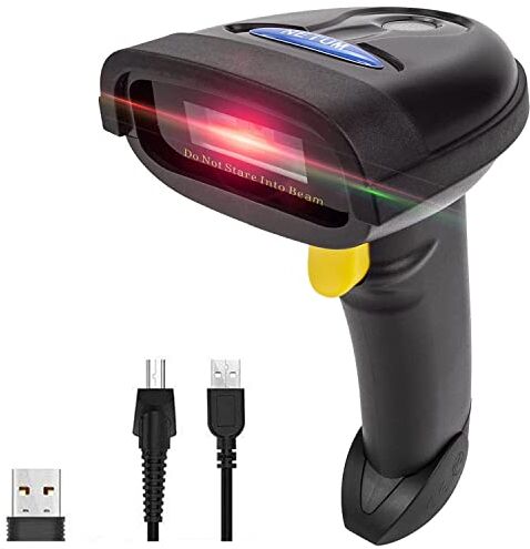 NETUM Lettore Codici a Barre 2D QR 1D Barcode Scanner Wireless Senza Fili USB Cablato 3 in 1 Compatibile Bluetooth, NT-1228BL