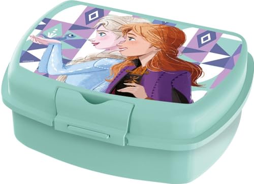 TataWay in viaggio si cresce Disney Sandwich Box azzurra per bambine in plastica Frozen Elsa e Anna utile per portare la merenda fuori casa