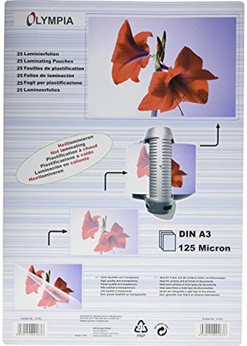 Olympia 1x25  Buste di plastific. DIN A3 125 micron