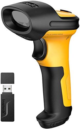 Inateck Lettore Codici a Barre Wireless 2.4GHz Barcode Scanner   Portata 60m Batteria 2600mAh Durata batteria uso ininterrotto 1 mese   Lettura Automatica Veloce e Precisa, P6