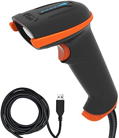 Tera 1D Laser Wired Barcode Scanner Lettore di Codici a Barre USB 2.0 Cablata Palmare Handheld Plug & Play,