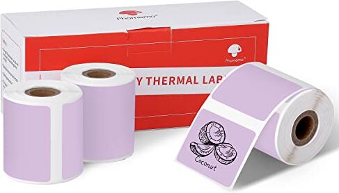 Phomemo 3 Rollen  1.57 "x1.18" (40x30mm) Violett selbstklebende Thermodirekt-Etiketten, Thermo-Etikettenpapier für  M110/M120/M220/M200/M221 Etikettendrucker, für Barcode, Adresse, Preis etc