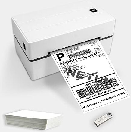 NETUM NT-LP110F Stampante per etichette termiche da scrivania, Stampante termica per ricevute commerciale ad alta velocità, spedizione Express Label 4 x 6, USB ESC/POS compatibile con Windows/Mac