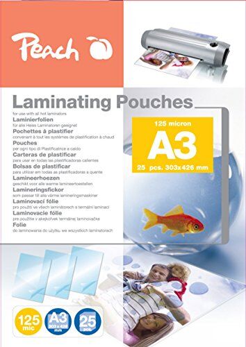 Peach Laminating Pouches A3, 125 mic, , set of 25