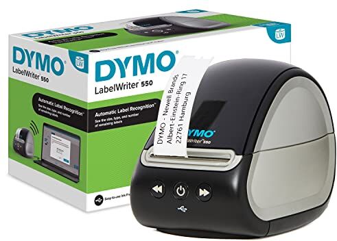 Dymo LabelWriter 550 stampante di etichette   Etichettatrice con stampa termica diretta   Riconoscimento automatico delle etichette   Spina UE a due poli