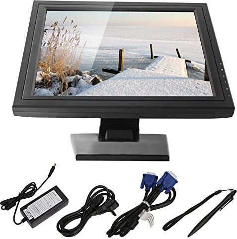 JINPRDAMZ Display per Registratore di cassa da 17 pollici, cassa touch LCD, monitor di cassa con display LCD USB e supporto regolabile per vendita al dettaglio, catering, ospitalità, risoluzione 1280 x 1024