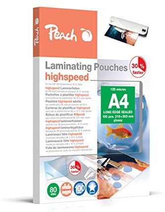 Peach pp580 – 22 High Speed Pouches A4, 80 Mic, Express, 100 pezzi