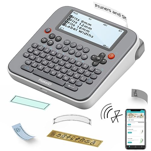 Makeid E1 etichettatrice Bluetooth Mini etichettatrice portatile autoadesiva con tastiera QWERTY a 4 righe Label Maker ideale per l'ufficio