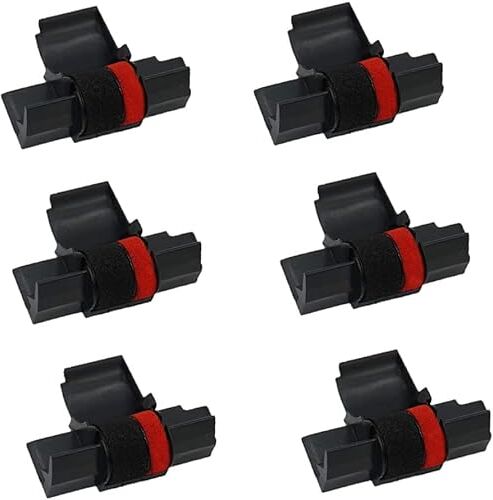 Printerfield 6Pack IR-40T Nastro della Stampante Ink Roller Rullo dell'inchiostro per IR-40T calcolatrice Stampante -nero/rosso