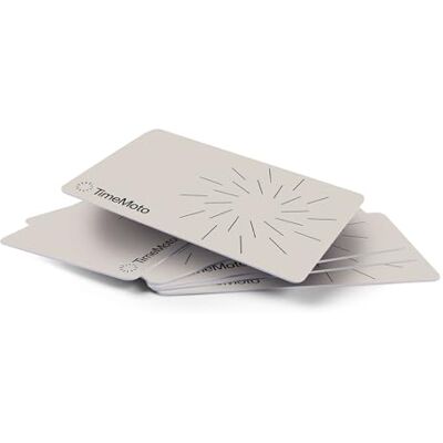 TimeMoto RF 100 badge RFID, set da 25, compatibile con i sistemi di rilevamento presenze, compatto, formato carta di credito, frequenza 125 kHz, distanza di rilevamento 7 cm. TimeMoto RF 100 badge RFID, set da 25, compatibile con i sistemi di rilevamento presenze, compatto, formato carta di credito, frequenza 125 kHz, distanza di rilevamento 7 cm.