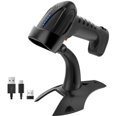 Tera Scanner di Codici a Barre Wireless 2D QR con Supporto: Versione Pro Indicatore di Carica 2500mAh Lettore Industriale Compatibile con Bluetooth 2.4G per Windows Mac Android iOS 8100 Pro Nero Tera Scanner di Codici a Barre Wireless 2D QR con Supporto: Versione Pro Indicatore di Carica 2500mAh Lettore Industriale Compatibile con Bluetooth 2.4G per Windows Mac Android iOS 8100 Pro Nero