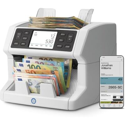 Safescan Contabanconote che conta il valore le banconote miste Alimentazione continua Contabanconote con rilevatore di denaro falso a 9 punti Contasoldi con l'app gratuita Safescan Contabanconote che conta il valore le banconote miste Alimentazione continua Contabanconote con rilevatore di denaro falso a 9 punti Contasoldi con l'app gratuita