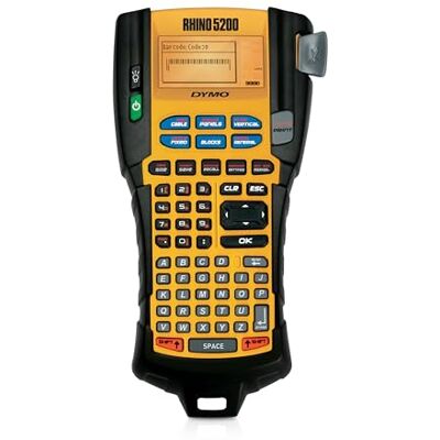Dymo 5200 Rhino Etichettatrice industriale multiuso Tastiera ABC Giallo Dymo 5200 Rhino Etichettatrice industriale multiuso Tastiera ABC Giallo