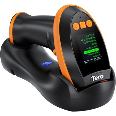 Tera Barcode Scanner 2D kabellos mit Display: Ladestation HW0009 Orange Tera Barcode Scanner 2D kabellos mit Display: Ladestation HW0009 Orange