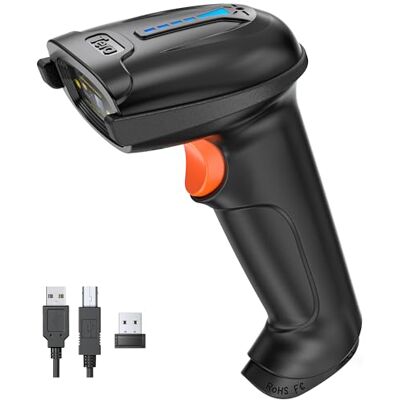Tera Lettore di codici a barre portatile 1D laser wireless e USB cablato con indicatore del livello della batteria, batteria extra large 2000mAh, brevetto n.: EU008489413, aggiornamento modello 5100 Tera Lettore di codici a barre portatile 1D laser wireless e USB cablato con indicatore del livello della batteria, batteria extra large 2000mAh, brevetto n.: EU008489413, aggiornamento modello 5100