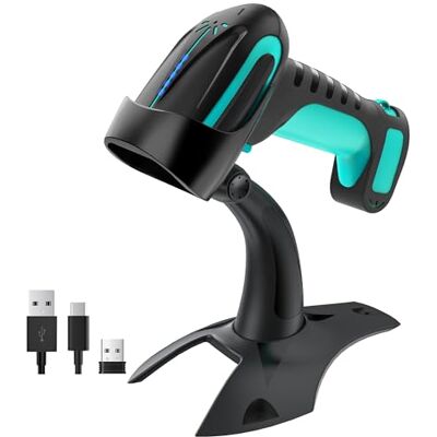 Tera Pro lettore di codici a barre Bluetooth 2D lettore di codici QR wireless, 2500 mAh batterie incorporate estrema resistenza alle cadute pesanti, 8100 BU Tera Pro lettore di codici a barre Bluetooth 2D lettore di codici QR wireless, 2500 mAh batterie incorporate estrema resistenza alle cadute pesanti, 8100 BU