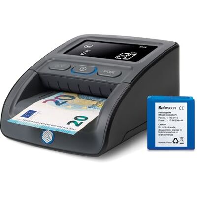 Safescan Verifica banconote portatile che verifica rapidamente le banconote, Verificatore del falso a 7 punti, Accurato Verifica banconote al 100% con batteria inclusa Safescan Verifica banconote portatile che verifica rapidamente le banconote, Verificatore del falso a 7 punti, Accurato Verifica banconote al 100% con batteria inclusa