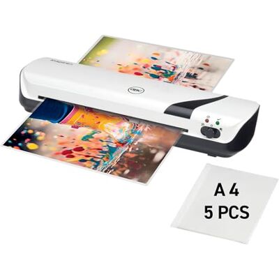 GBC Inspire+/ Style 2104511 Laminatrice A4, con 5 buste per plastificazione a freddo e termica, formato A4, tempo di riscaldamento rapido di 4 minuti, ideale per casa e ufficio, colore: bianco GBC Inspire+/ Style 2104511 Laminatrice A4, con 5 buste per plastificazione a freddo e termica, formato A4, tempo di riscaldamento rapido di 4 minuti, ideale per casa e ufficio, colore: bianco