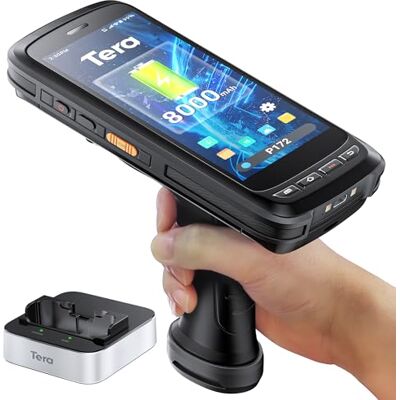 Tera Android 13 Barcode Scanner PDA: 8000 mAh Grande batteria 4G + 64GB con stazione di ricarica, impugnatura a pistola, computer portatile 5,2" Full-Touch Screen Motore di scansione 2D ad alte Tera Android 13 Barcode Scanner PDA: 8000 mAh Grande batteria 4G + 64GB con stazione di ricarica, impugnatura a pistola, computer portatile 5,2" Full-Touch Screen Motore di scansione 2D ad alte