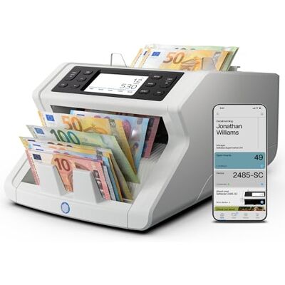 Safescan Contabanconote che conta il valore le banconote miste Conta banconote con rilevatore di banconote falso a 8 punti Macchina conta banconote con l'app gratuita Safescan Contabanconote che conta il valore le banconote miste Conta banconote con rilevatore di banconote falso a 8 punti Macchina conta banconote con l'app gratuita