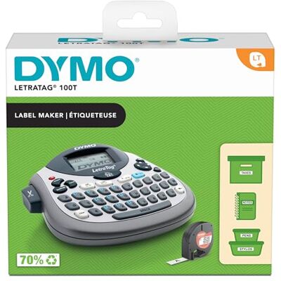 Dymo LetraTag LT-100T Dispositivo da tavolo AZERTY, colore: Argento Dymo LetraTag LT-100T Dispositivo da tavolo AZERTY, colore: Argento