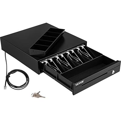 VEVOR Cassetto per Registratore di Cassa, Cassetto Portasoldi Apertura Automatico con 2 Metodi di Sblocco, Cassetta Portavalori con 4 Scomparti per Banconote e 5 per Monete, 33,6 x 36,8 x 8 cm (Nero) VEVOR Cassetto per Registratore di Cassa, Cassetto Portasoldi Apertura Automatico con 2 Metodi di Sblocco, Cassetta Portavalori con 4 Scomparti per Banconote e 5 per Monete, 33,6 x 36,8 x 8 cm (Nero)