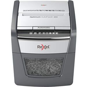 Rexel Optimum AutoFeed+ 45X Distruggidocumenti automatico CH, 45 fogli, livello di sicurezza P4, taglio a particelle, per casa/ufficio domestico, contenitore per rifiuti da 20 litri, con spina di Rexel Optimum AutoFeed+ 45X Distruggidocumenti automatico CH, 45 fogli, livello di sicurezza P4, taglio a particelle, per casa/ufficio domestico, contenitore per rifiuti da 20 litri, con spina di