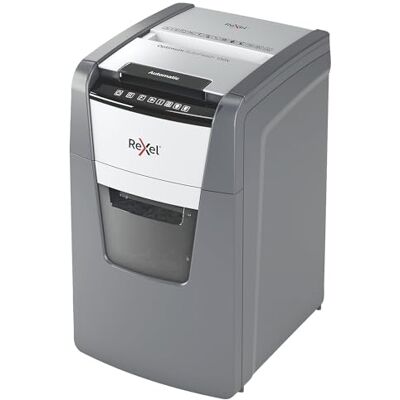 Rexel Optimum AutoFeed+ 130X Distruggidocumenti automatico CH, 130 fogli, livello di sicurezza P4, taglio a particelle, per piccoli uffici, contenitore per rifiuti da 44 litri, con spina di Rexel Optimum AutoFeed+ 130X Distruggidocumenti automatico CH, 130 fogli, livello di sicurezza P4, taglio a particelle, per piccoli uffici, contenitore per rifiuti da 44 litri, con spina di