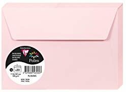 Clairefontaine Pacco da 20 Buste autoadesive Formato C6 11,4x16,2cm 120g Colore rosa -Inviti Eventi e Corrispondenza Gamma Pollen Carta Premium Liscia