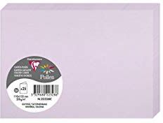 Clairefontaine Pacco da 25 biglietti Piegati Formato C6 (11x15,5cm) 210g/m² Colore glicine Inviti Eventi e Corrispondenza Gamma Pollen Carta Premium Liss